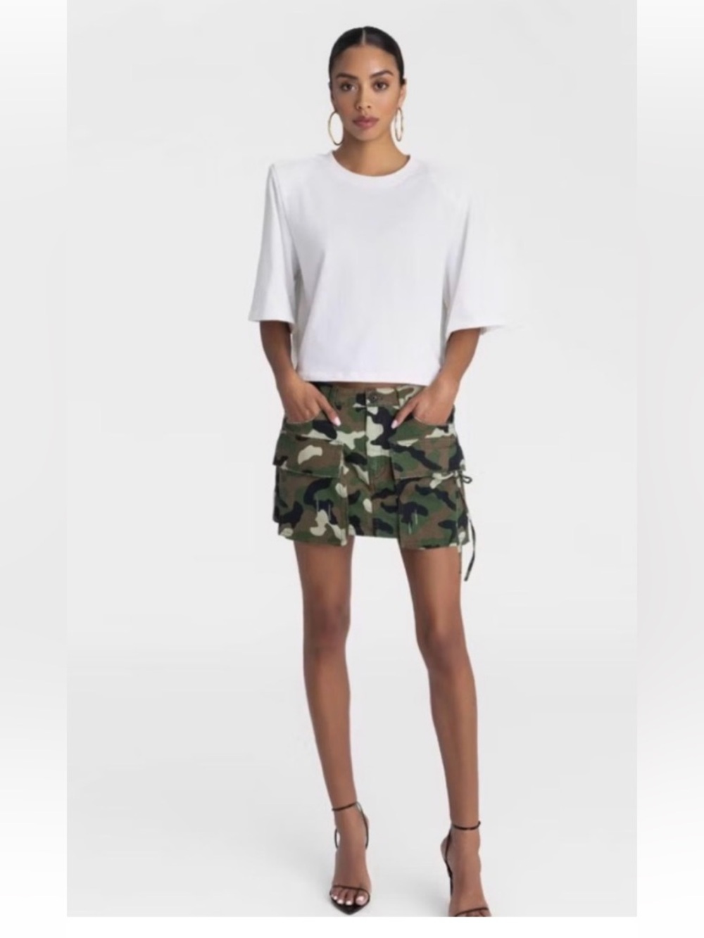 KBB by Kahlana the cargo mini skirt olive camo size 6 new